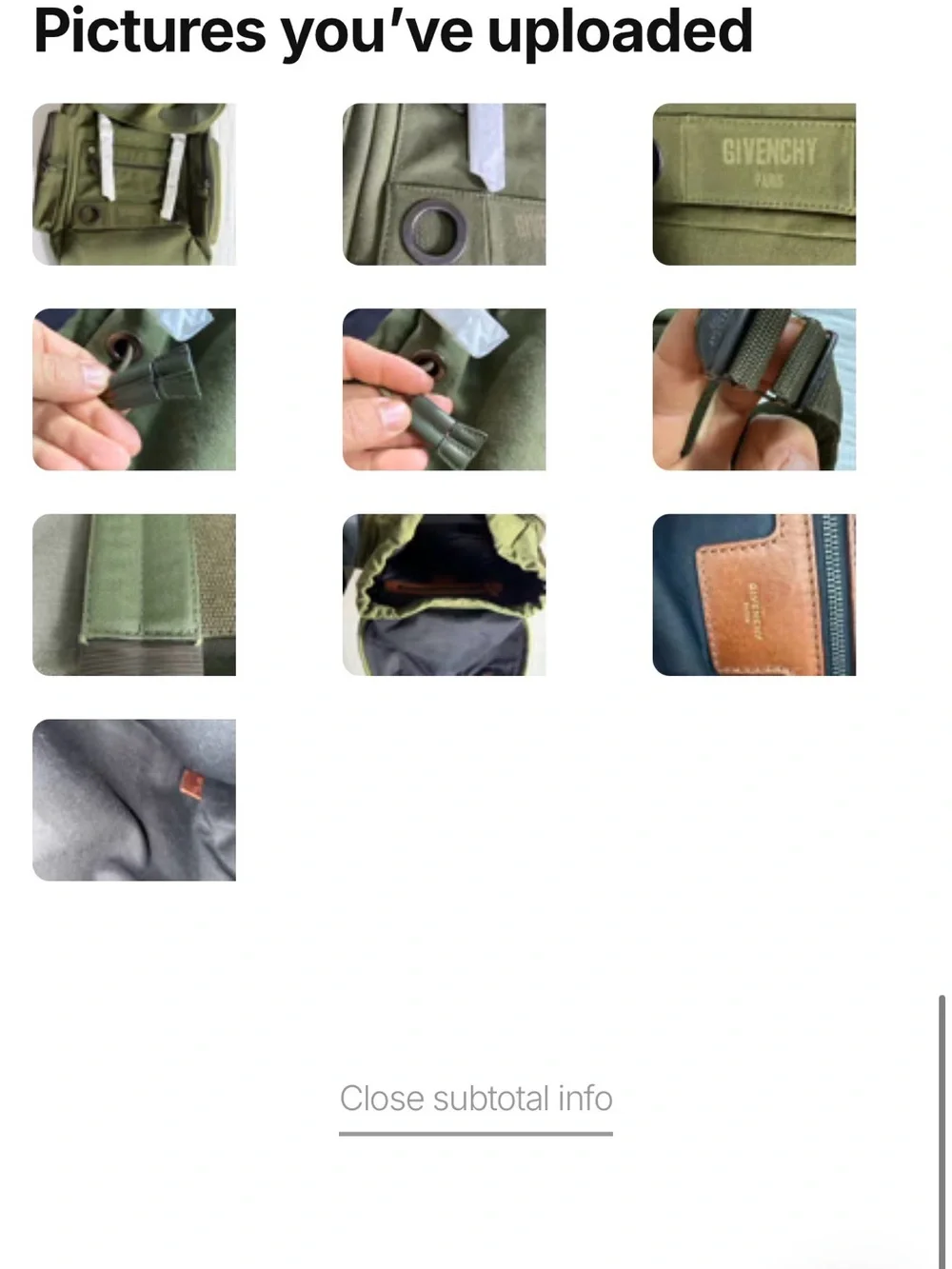 Givenchy Rider Army Green Canvas Leather Military Rucksack Backpack